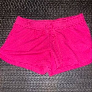 Hot pink leisure shorts.